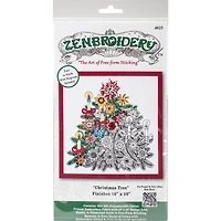 Design Works™ Zenbroidery Christmas Tree Stamped Embroidery Kit