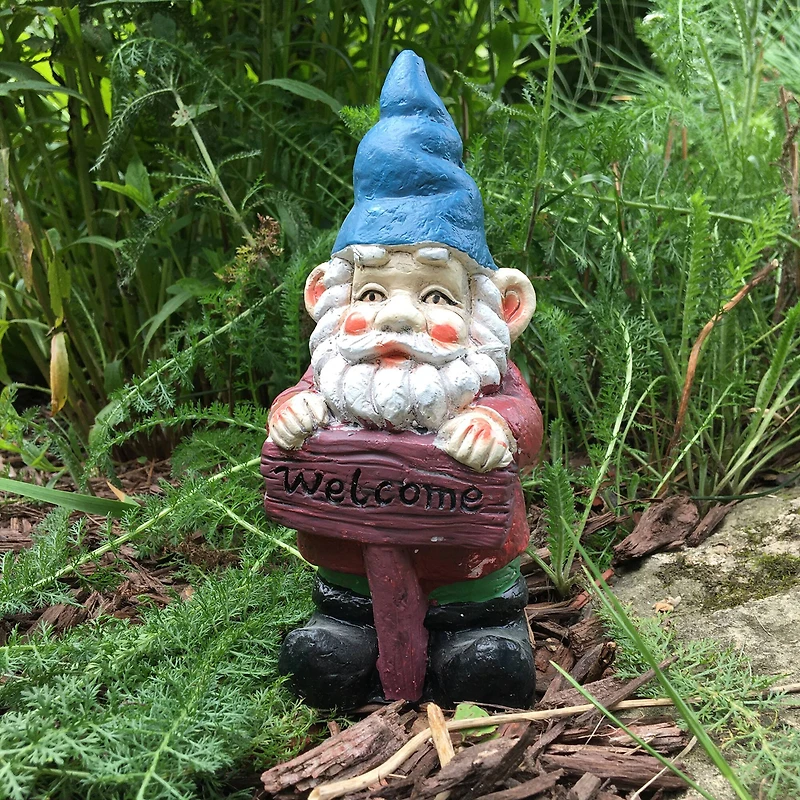 Santa's Workshop 8" Cement Welcome Gnome Accent