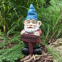 Santa's Workshop 8" Cement Welcome Gnome Accent