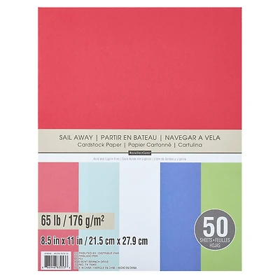 12 Packs: 50 ct. (600 total) Sail Away 8.5" x 11" Cardstock Paper by Recollections™
