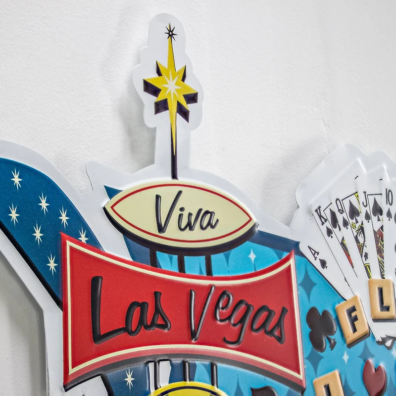 American Art Décor™ 18" Viva Las Vegas Royal Flush Metal Sign