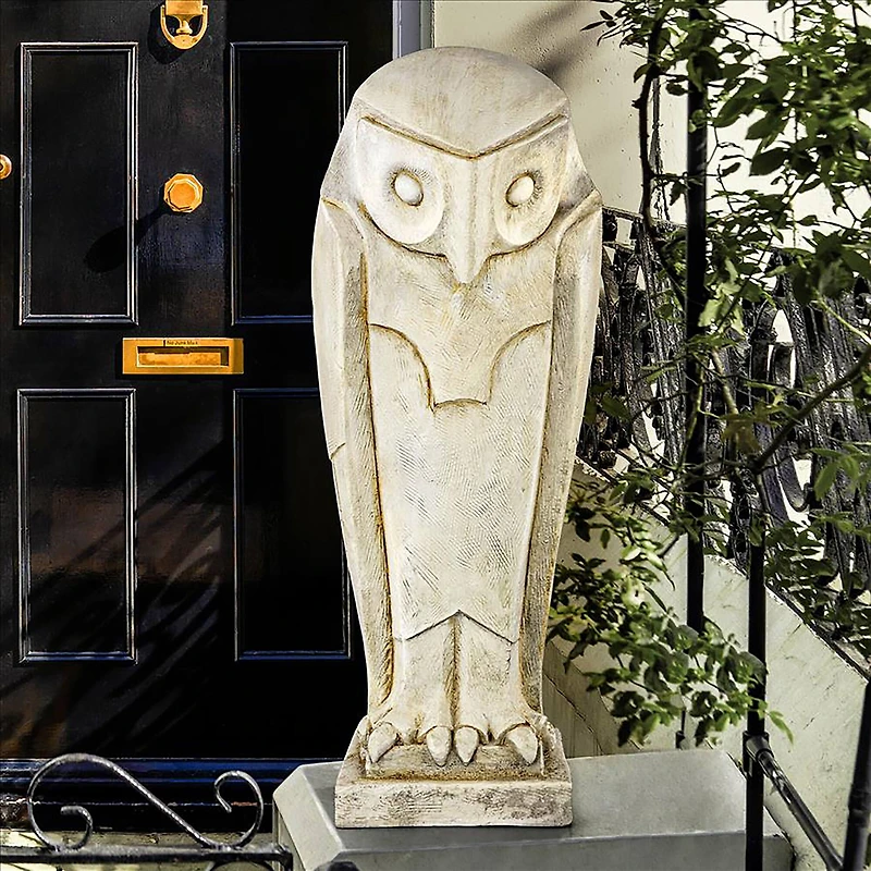Design Toscano 32" Polar Owl Sentinel Art Deco Cubist Bird Statue
