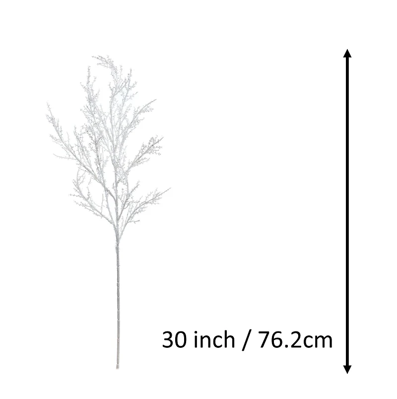 30" White Glitter Tinsel Stem by Ashland®