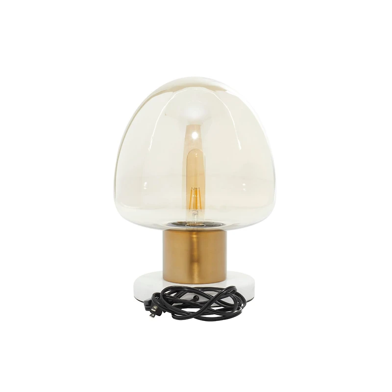 14" Gold Metal Modern Table Lamp