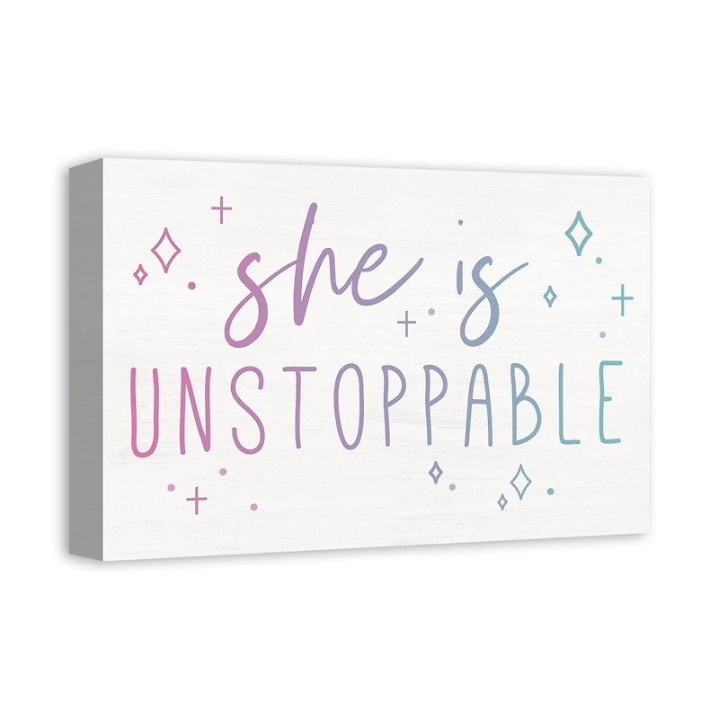 She Is Unstoppable 18" x 12" Canvas Wall Art