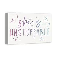 She Is Unstoppable 18" x 12" Canvas Wall Art