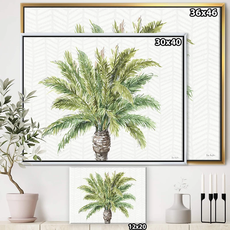 Designart - Mixed Botanical Greens palms IV