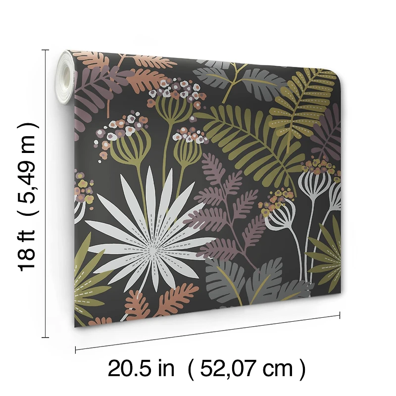 NuWallpaper Marajo Black Peel & Stick Wallpaper