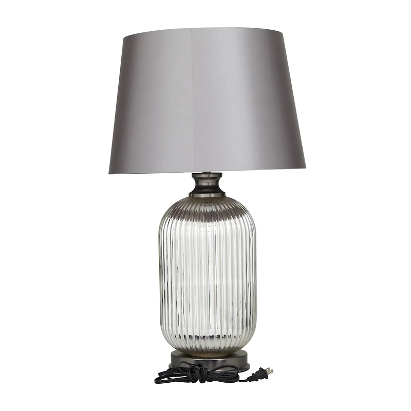 Grey Glass Modern Accent Lamp, 16" x 16" x 27"
