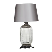 Grey Glass Modern Accent Lamp, 16" x 16" x 27"