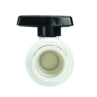Swim Central 7" HydroTools White & Black Swimming Pool ABS Female Socket Ball Valve