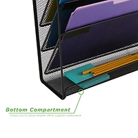 Mind Reader 6 Compartment Vertical Hanging Wall File & Chart Organizer