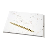 White & Gold Guest Book & Pen Set by Celebrate It™