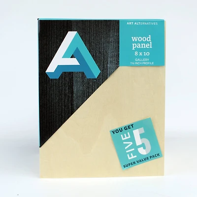 Art Alternatives 5 Pack 8" x 10" Value Pack Classic Gallery Wood Panel