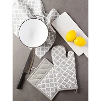 DII® Gray Lattice Oven Mitt & Potholder Set