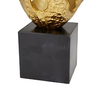 Gold Aluminum Contemporary Sculpture, 23" x 10" x 10"