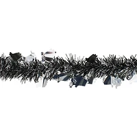 50ft. Black & Silver Ghosts Halloween Tinsel Garland