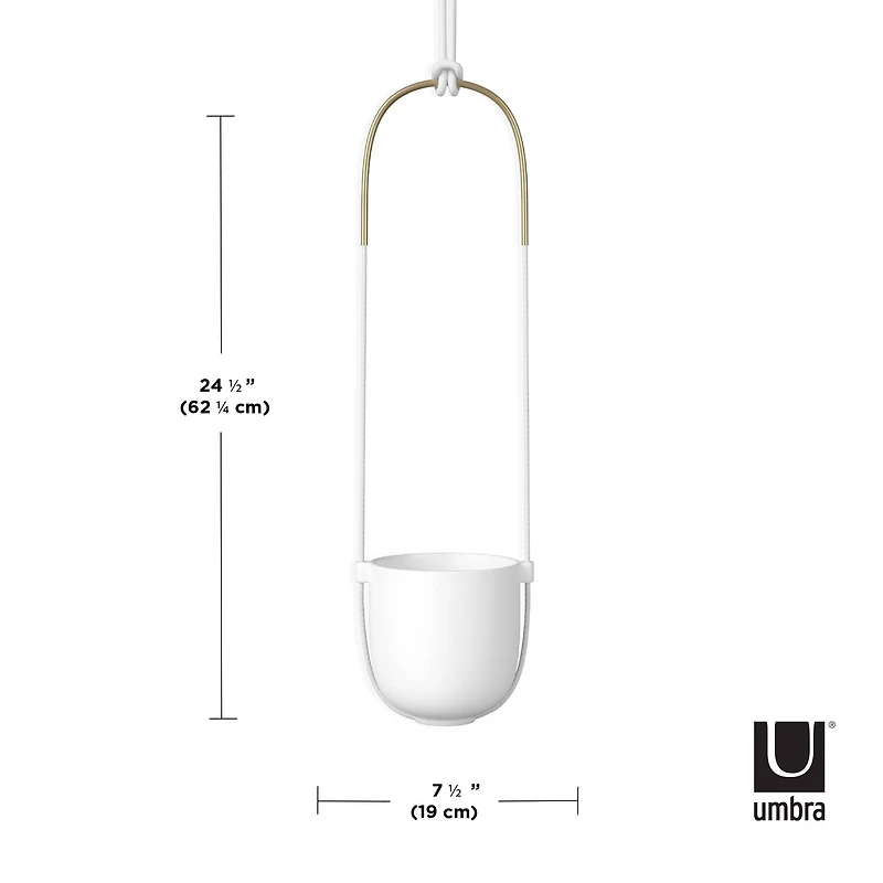 Umbra White Bolo Hanging Planter