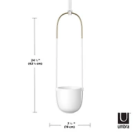 Umbra White Bolo Hanging Planter