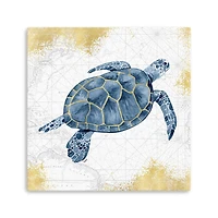 Deep Blue Sea VII White Gold Canvas Giclee