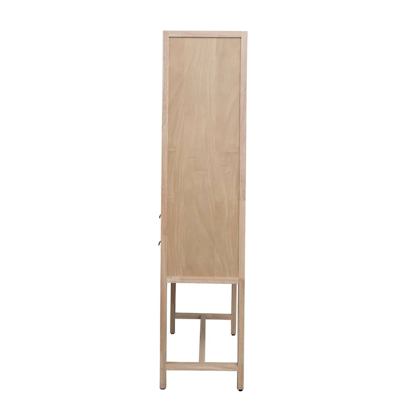 Hello Honey® 6ft. Natural Woven Cane & Wood Cabinet