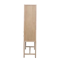 Hello Honey® 6ft. Natural Woven Cane & Wood Cabinet