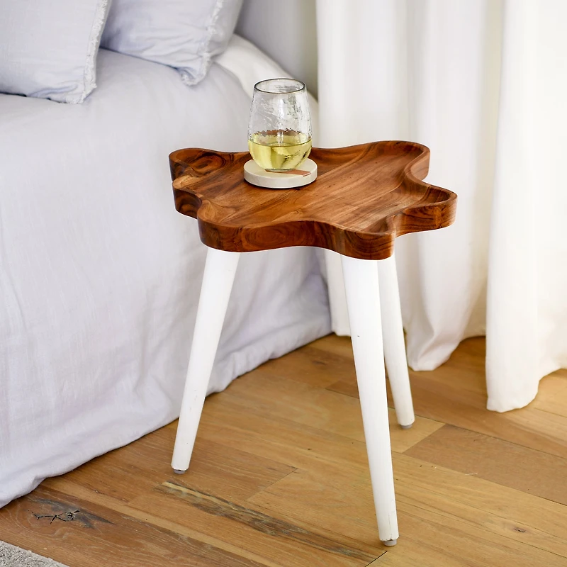 Hello Honey® Wood Wavy Edge End Table
