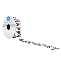7/8" x 5yd. Grosgrain Happy Birthday Ribbon by Celebrate It®