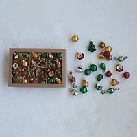 Hello Honey® Mini Hand-Painted Matte & Pearl Classic Holiday Glass Ornament Set