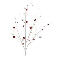 Glittered Sleigh Bell & Berry Twig Sprays, 2ct.