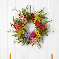 22" Mixed Flower Wreath