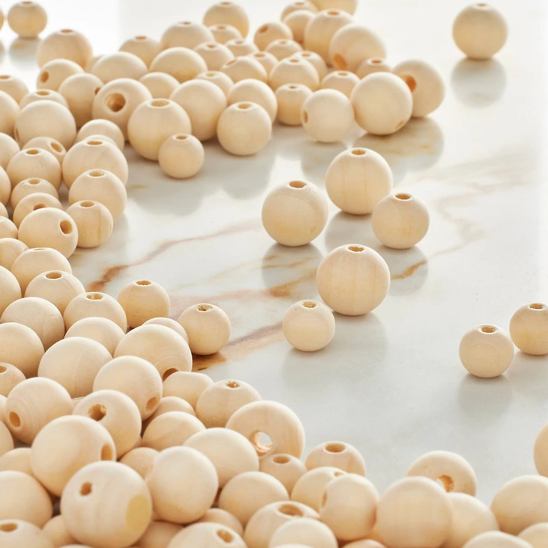 Unfinished Wooden Round Beads by Bead Landing™