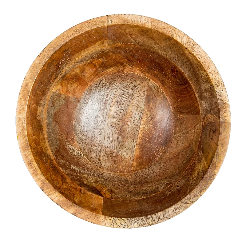 Hello Honey® 9.75" Ridged Mango Wood Footed Bowl