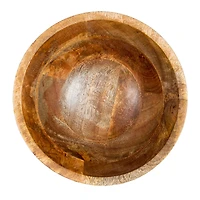 Hello Honey® 9.75" Ridged Mango Wood Footed Bowl