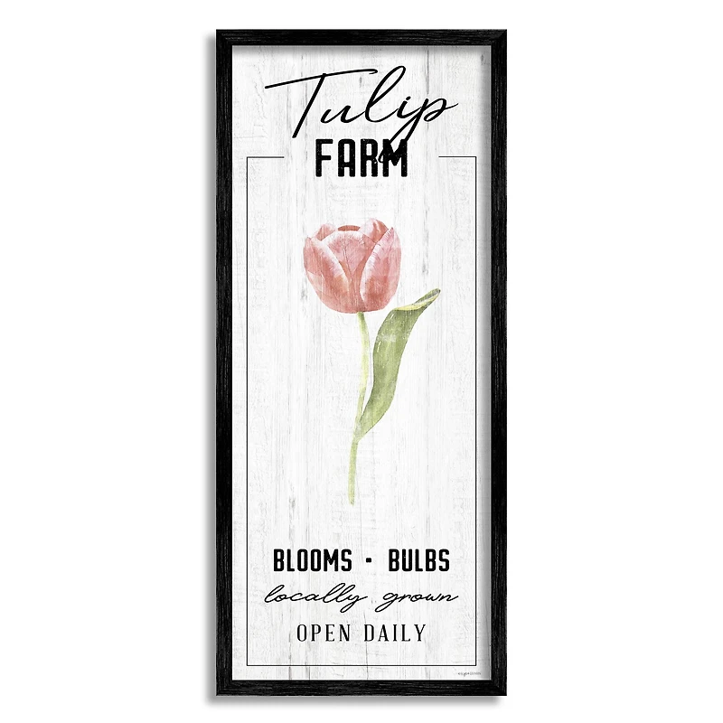 Stupell Industries Tulip Farm Pink Country Floral Locally Grown Blooms in Frame Wall Art