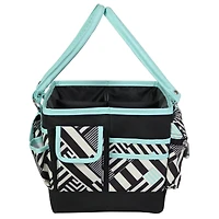 Everything Mary Teal Geometric Deluxe Store & Tote Craft Organizer