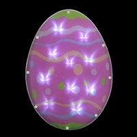 14" Pink & Green LED Lighted Easter Egg Window Silhouette