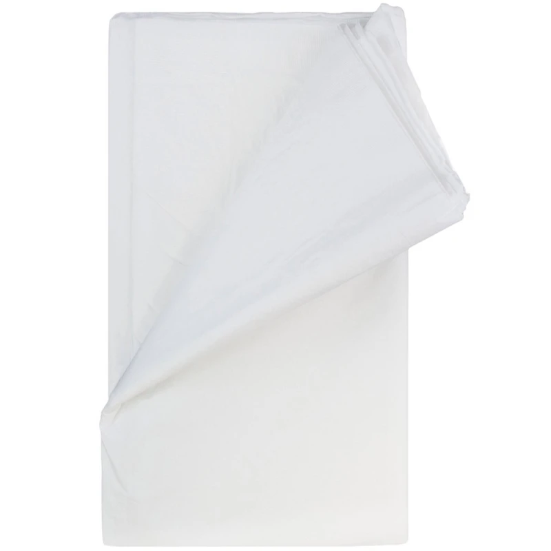 JAM Paper White Rectangular Plastic Lined Table Cover, 54" x 108" 