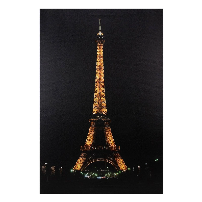23.5" LED Eiffel Tower at Night Canvas Wall Art