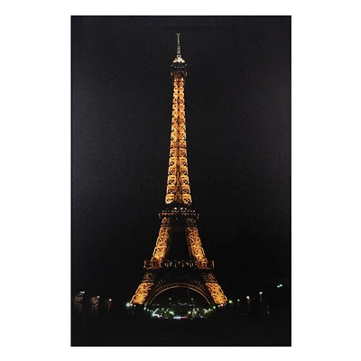 23.5" LED Eiffel Tower at Night Canvas Wall Art