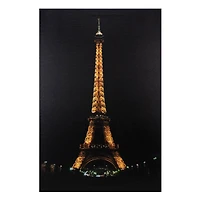 23.5" LED Eiffel Tower at Night Canvas Wall Art