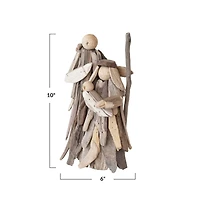 Hello Honey® 10" Natural Handmade Driftwood Holy Family Accent