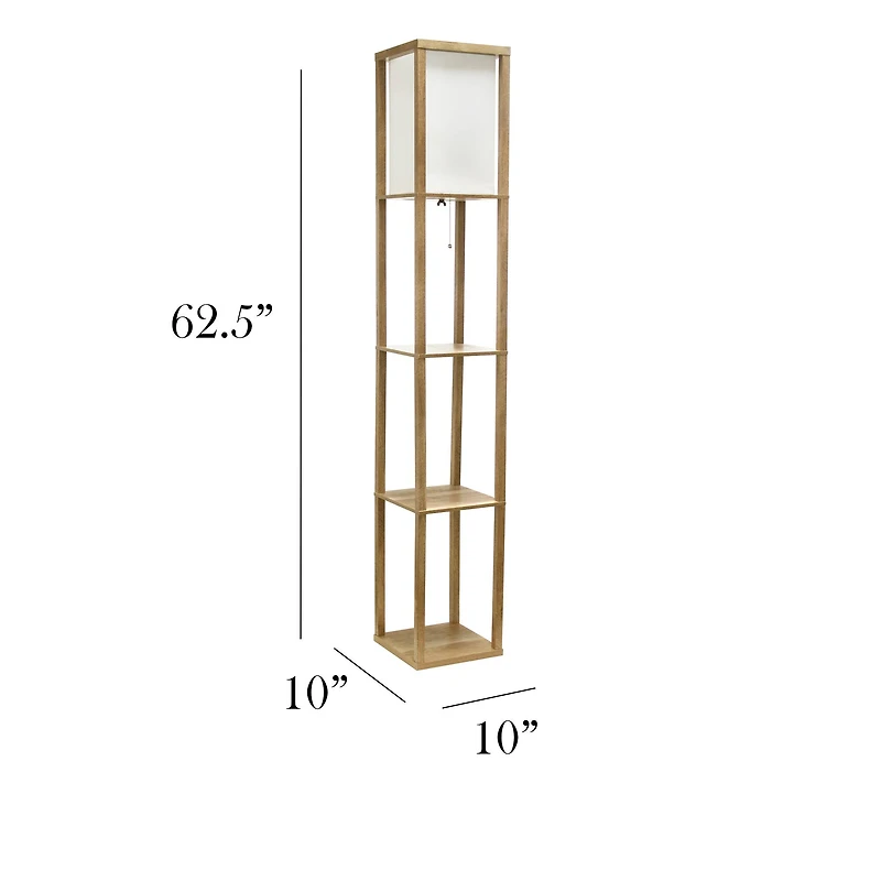 Simple Designs 5.2ft. Modern 3-Tier Floor Lamp Storage Shelf