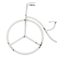 15" White Metal Farmhouse Bicycle Clock