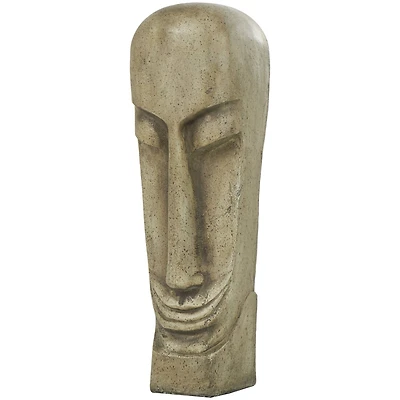 37" Gray Face Totem Sculpture