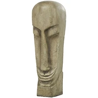 37" Gray Face Totem Sculpture
