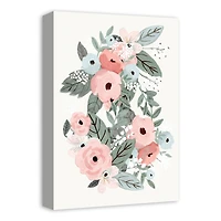 Painted Pastel Flowers 12" x 18" Canvas Wall Art