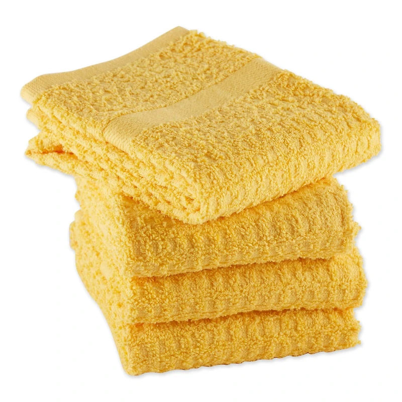 DII® Solid Yellow Waffle Terry Dishtowel, 4ct.