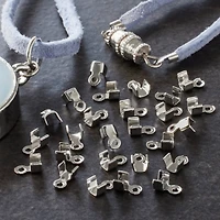 12 Packs: 62 ct. (744 total) 5mm Rhodium Crimps with Loops by Bead Landing™