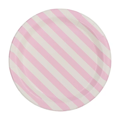 7" Pink & White Striped Plates, 10ct. by Celebrate It™